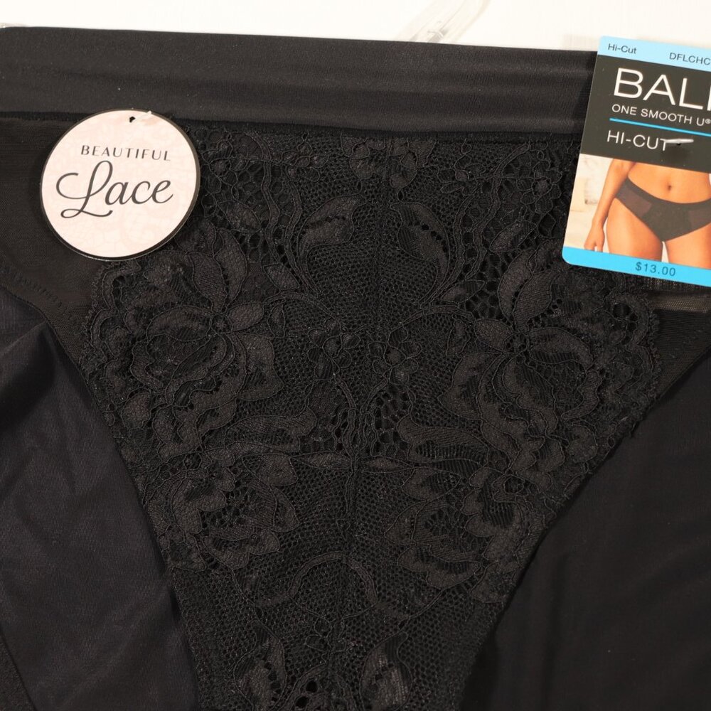 NWT Bali One Smooth U Hi-Cut Panties in Black #DHLCHC Size Small - Picture 4 of 9